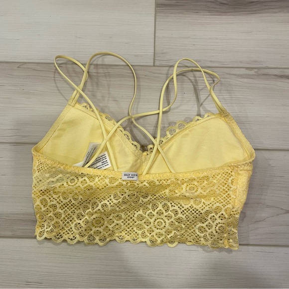 NWOT Gilly Hicks Yellow Strappy Padded Lace Bralette - Picture 2 of 3